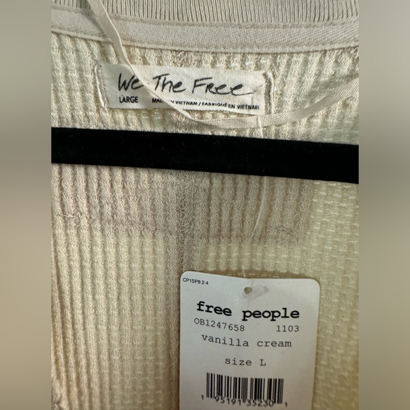 NWT Free People / We the free Owen Long Sleeve Thermal - vanilla cream - LARGE - Picture 12 of 14